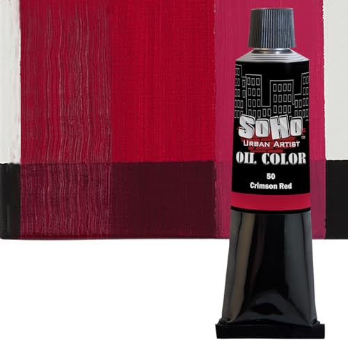 Soho Urban Artist Oil Paint - 2 Pack, Crimson Red 2 Pack - 170 ml Tube - Best Valued Oil Colors for Painting with Excellent Pigment Load - color: Crimson Red