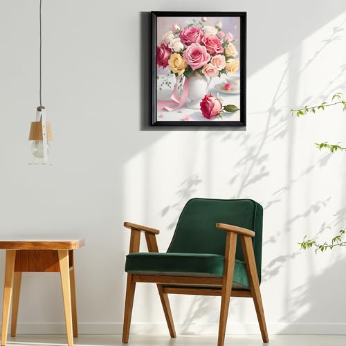 Yeadiffy Diamond Art Painting Kits for Adults Diamond Art Kits for Adults Beginners,5D Translucent Gems Diamond Painting,DIY Full Drill Diamond Gem Art and Crafts 12x16inch (Flower-1) - color: Flower-1