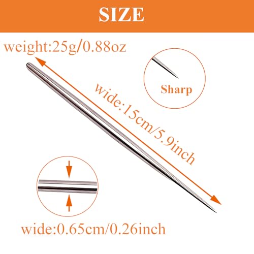 1 PCS Polymer Clay Needle Tools, Stainless Steel Scoring Sculpting Modeling Carving Tools for Feather Wire Texture Model Air Dry Clay Ceramic & Pottery Art Tool Supplies/5.9x0.26Inch/Silver - color: Silver, size: 5.9x0.26Inch-1P