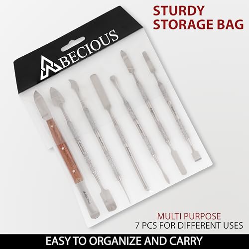 ABECIOUS Wax Carving Tools Set (7Pcs), Metal Clay Sculpting Tools, Stainless Steel Double Ended Premium Dab Tool for Carving, Modeling, Sculpting and Shaping
