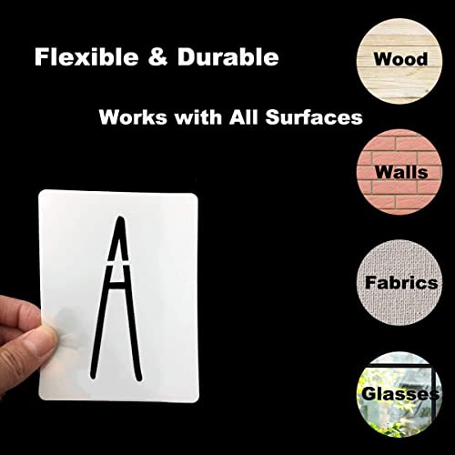 1 Inch Alphabet Letter Stencils for Painting - 70 Pack Letter and Number Stencil Templates with Signs for Painting on Wood, Reusable Skinny Letters Stencils for Chalkboard Wood Signs & Wall Art - size: 1 Inch
