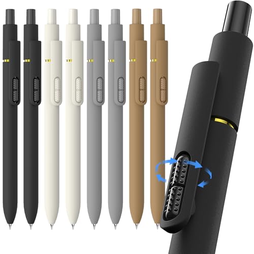 0.7mm Gel Pens Black Ink, 8 Pack Retractable Pens with Fidget Clip - color: Classic -8Pcs Black Ink