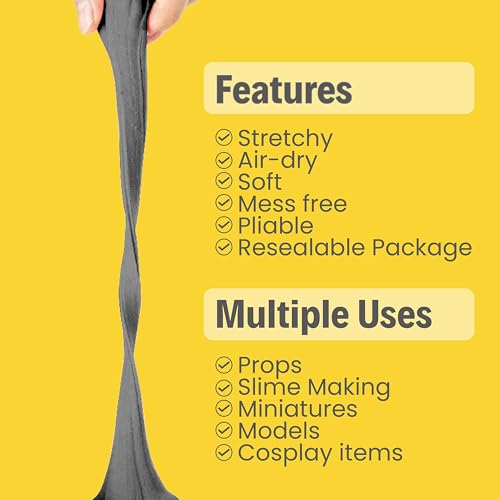 BOHS Gray Modeling Foam Clay - 1.1 Lbs, Squishy,Soft, Air Dry -for Flower Mirror,Cosplay,Fake Bake, Slime Supplies-500g (Pack of 3) - color: Gray, size: 500 g (Pack of 3)