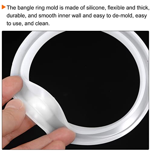 HARFINGTON Bracelet Mold Bangle Ring Mold Silicone Round Epoxy 80mm Wristlet Keychains Mold for DIY Resin Bangle Bracelet Car Key Chain Jewelry Making - size: 75mmx100mm