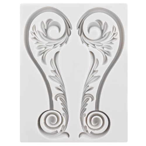 Baroque Relief Polymer Clay Molds Baroque Scroll Lace Silicone Mold | Epoxy Resin Casting DIY Crafts Air Dry Polymer Crafts Supplies Clay Tools - color: Style K