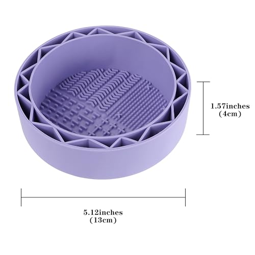 Pen Brush Washer, Watercolor Brush Cleaner, Silicone Brush Bowl Clean, Brush Holder Cleaner, Watercolor Painting Water Cup for Acrylic Oil Painti (1Pcs Purple) - color: Purple