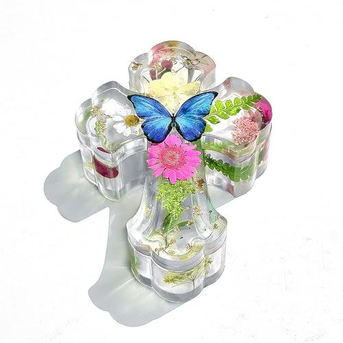 RESINWORLD Fancy Cross Box Silicone Mold, Small Jar Storage Mold with Lid