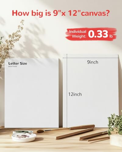 Canvas Boards for Painting 48 Pack 9x12 Inch Painting Canvas Panels, 100% Cotton White Blank Canvas Boards for Painting, Art Supplies Paint for Acrylics Oil Watercolor Tempera Paints - size: 9"x12" - 48pcs