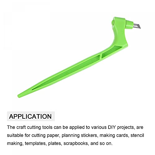 uxcell Craft Cutting Tools, 360 Degree Rotating Blades Stainless Steel Cutter with 15 30 45 Degree Blade for DIY Crafts Stencils Scrapbooks, Green - color: Green