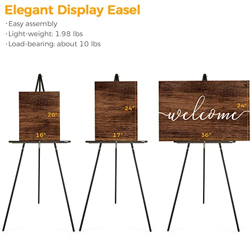 VISWIN 63" Black Easel Stand for Wedding Signs, Adjustable Wooden Display Easel with Holder, Tripod Floor Easel for Welcome Board, Poster, Picture, Photos, Paintings - color: Black, size: 1 PCS