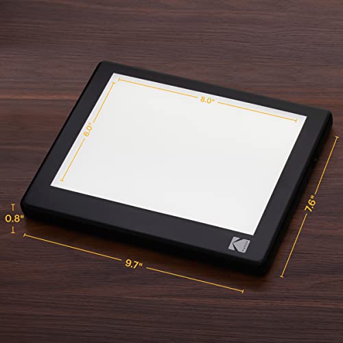 KODAK LED Light Box, RODLLP8X6, 8" x 6", Slide Viewer, Light Table | Up to 98% Color Restoration, Multiple Slides at Once, USB or AAA Power, For Drawing & Tracing, Product Photography - size: 8”x6”