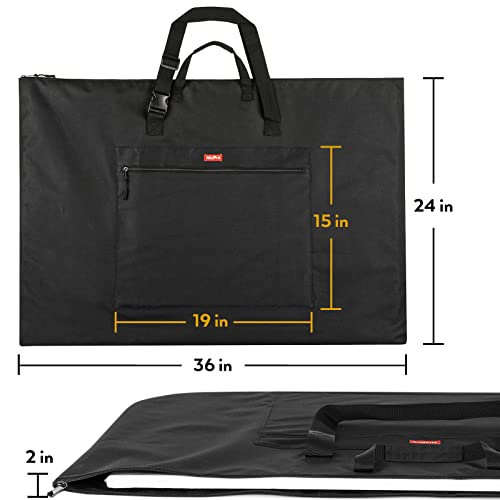 Nicpro Light Weight Art Portfolio Bag, 24x36” Waterproof Art Portfolio Case | with Shoulder & Handle Carry, for Artwork, Poster, Sketch Drawing, Canvas, Photography, Solar Panel Storage - size: 24 x 36 inches