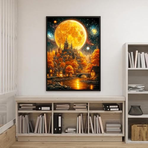 Castle Diamond Art Kits for Adults, Landscape Diamond Painting 12X16 Inch | Easy 5D Diamond Art Kits, Round Dots Full Drill, DIY Diamond Painting Kit for Adult Beginners, Home Wall Decor Gifts - color: Country 11