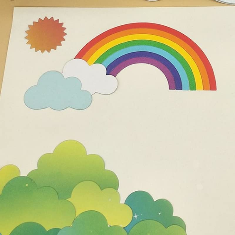 Rainbow Cutting Dies Sun Die Cuts Metal Embossing Stencils Template Mould for Making Card DIY Scrapbooking Photo Album Decorative (Large Size) - style: Sun and Rainbow