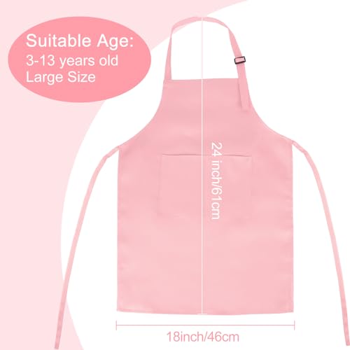 10 Pack Kids Apron Adjustable Children Apron with 2 Pockets Children Chef Painting Aprons for Cooking Baking Painting Crafts Making - color: Multicolor