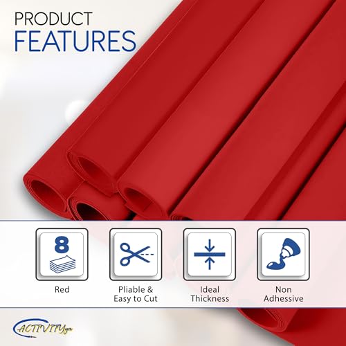Red EVA Foam Sheets, 6 x 9 Inch, 2mm Thick – Foam Paper for DIY Arts and Crafts, School Projects, and More – 8 Pack - color: Red