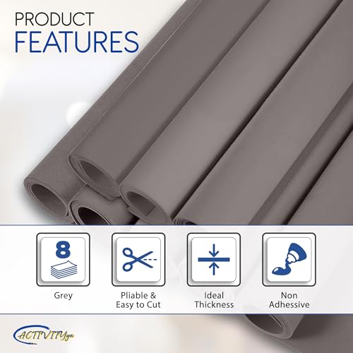 Gray EVA Foam Sheets, 6 x 9 Inch, 2mm Thick – Foam Paper for DIY Arts and Crafts, School Projects, and More – 8 Pack - color: Grey