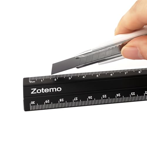 2-in-1 Foldable Metal Ruler & Protractor -15cm Compact to 30cm Extended, Precision Laser Etched Metric Scale, Aluminum Folding Small Ruler for Planner Journaling Drafting Drawing (Black) - color: Black