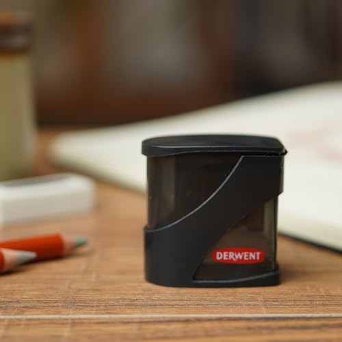 Derwent Twin Hole Pencil Sharpener, Black, 11.5mm & 8.25mm