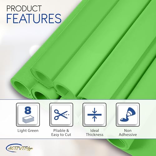 Light Green EVA Foam Sheets, 6 x 9 Inch, 2mm Thick – Foam Paper for DIY Arts and Crafts, School Projects, and More – 8 Pack - color: Lt Green