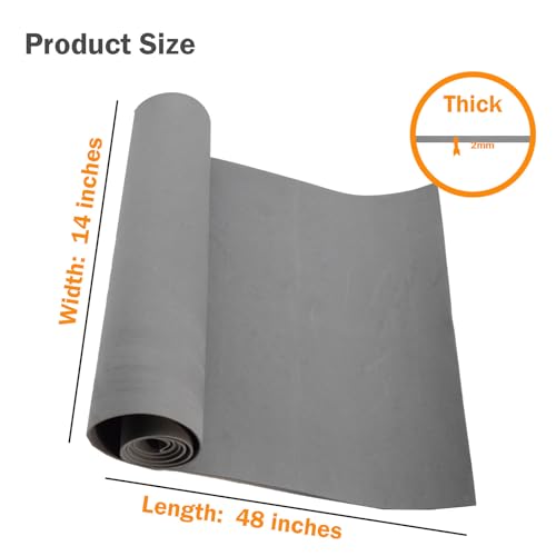 EVA Foam Roll | High Density 85kg/m3 | 2mm Thick | 48"x14" | Ideal for Cosplay, Crafts, DIY Projects (Grey 2pcs) - color: Grey 2pcs
