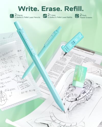 Four Candies Green School Supplies with Case College Essentials - color: Green