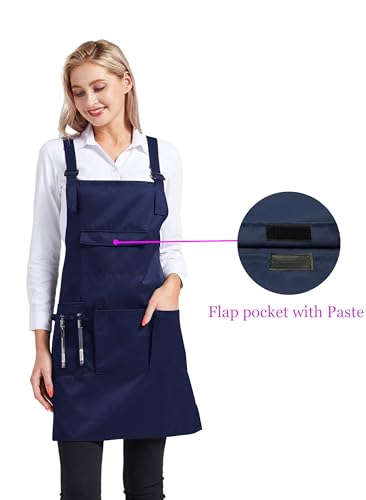 Nanxson Apron with Pockets Cross Back Apron for Hair Stylist Gardening - color: Navy