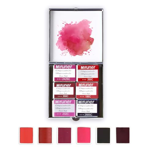 Mini Portable Handmade Artist Watercolor Paint,6 Colors Solid Watercolor - color: Solid Watercolor--mix Color 08