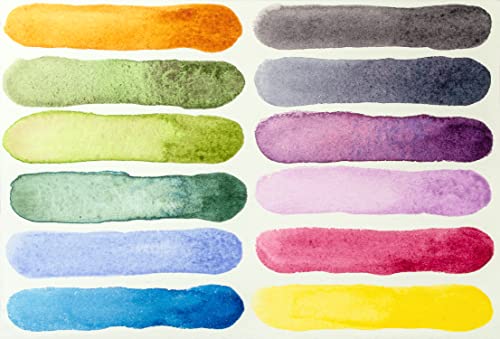 DANIEL SMITH Hand Poured Watercolor Half Pans, Color of Inspiration Set with 12 Watercolor Pans, 12 Empty Pans, 1 Metal Palette (total 25 pieces) 285650103 - style: Inspirational Half Pan Set of 12 Colors with Metal Case and 12 Empty Containers