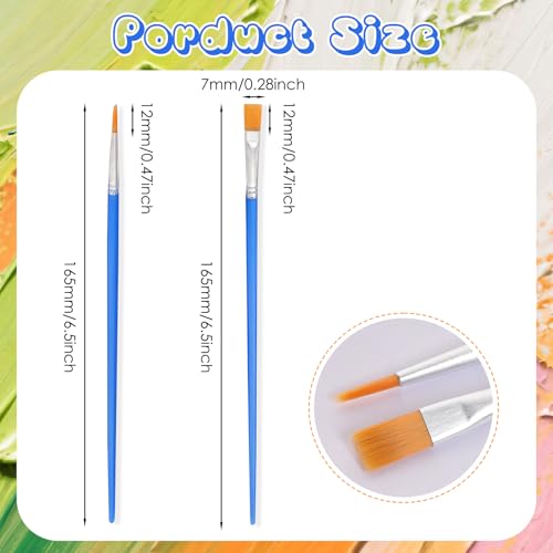 100 Pcs Acrylic Paint Brush Set Nylon Hair Round Flat Tip Paint Brushes Bulk for Classroom Crafts Oil Watercolor Painting Artist Professional Kits