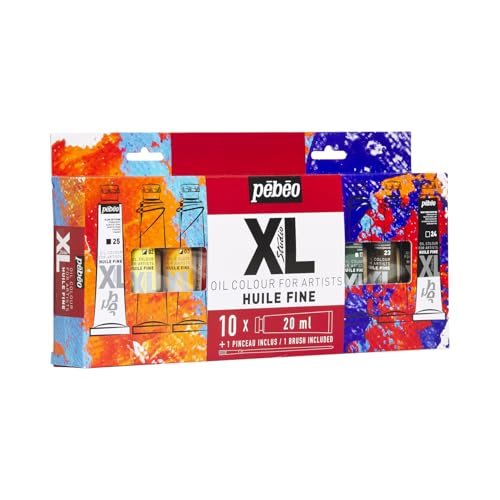 PEBEO Pébéo Fine XL Oil Paint Set, 10 x 20 ml + Brush, Complementary Colours - size: 10 x 20 ml + Brush