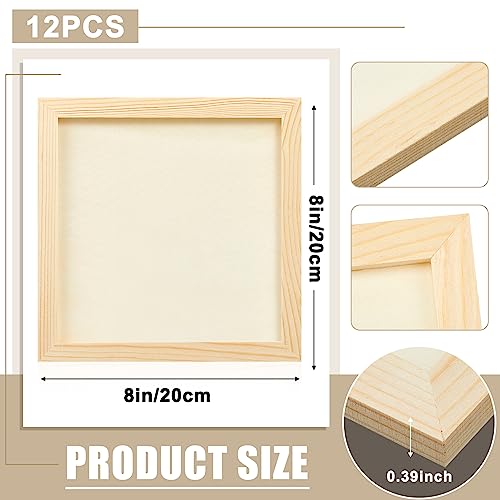Kathfly 12 Pcs 8 x 8 Inch Wood Panels for Painting,Unfinished Boards - size: 8 x 8 inch