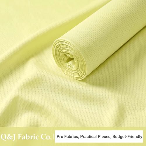Bird Eye Mesh Jersey Fabric 1 Yard 65 Inch Wide Light Yellow - color: Light Yellow, size: 65'' x1 yard