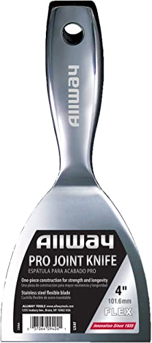ALLWAY UX5F Premium One-Piece Flex Stainless Steel Joint Knife, 5" | Ergonomic Handle, Built-in Hammer End - size: 5"