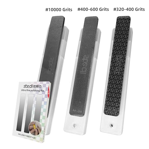 stedi Hobby Model Polishing Tools 3 PCS, Precision Glass Polishing Files | #320-400 Grit, #400-600Grit, #10000 Grit - style: 3 PCS Glass Files