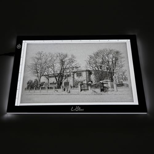 LitEnergy A4 LED Copy Board Light Tracing Box, Adjustable USB Power Artcraft LED Trace Light Pad for Tattoo Transferring, Drawing, Sketching, Animation, Stenciling, Diamond Art Painting Accessories - color: BLACK, size: 8.3" x 11.7"
