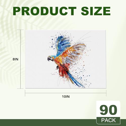 ESRICH Canvas Boards for Painting, 90 Pack Canvases for Painting 8x10 Cotton Primed Acid Free Blank Canvas Panels for Oil Paint, Watercolor, Acrylic Paint, Gouache and Tempera. - size: 8x10in-90pack