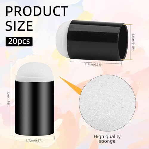 Finger Sponges Daubers, 20 Pcs Finger Painting Sponge Craft Drawing, Fingers Face Paint Sponges Painting Craft Set, Crafts Fingers Sponge Daubers Drawing Project for Art Ink Card Making