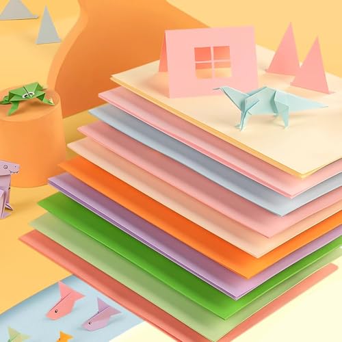 KYMY 30 Sheets Colored A4 Construction Cardstock Papers, 10 Assorted Macaron Colors 230gsm Thick Pastel DIY Craft Papers for Origami, Scrapbook Craft, Arts Painting Preschool Classroom Supplies