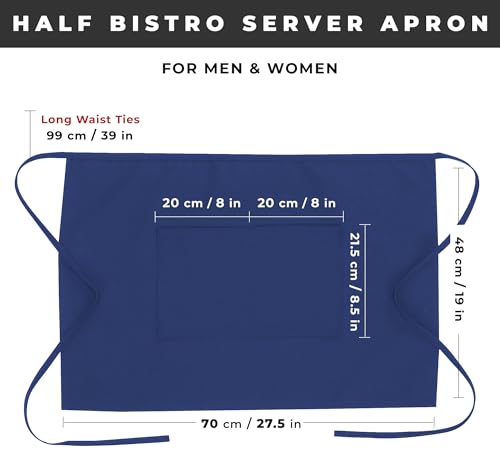 Chef Works Unisex Half Bistro Server Apron - color: Royal