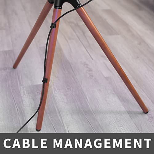 VIVO Dark Walnut Easel TV Stand for 45 to 65 inch Screens, STAND-TV65A | Articulating Artistic Studio Display Stand, Adjustable TV Mount with Swivel, Tripod Base, Max VESA 600x400, Holds 77 lbs - color: Black - Treated Wood, size: 45 to 65 in TVs