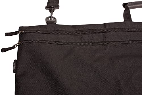 Soho Urban Artist Art Portfolio Case Artwork Tote Bag, Heavy Duty Nylon, 2 Zippered Pockets, Handle & Shoulder Strap LightWeight Large Capacity for Drawings, Posters, 23x31 Inches Black