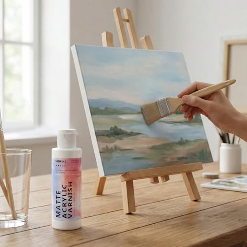 4.06 fl oz Matte Varnish Clear Paint Sealer for Acrylic Painting | Non-Yellowing Artist Protective Finish on Canvas, Wood, Ceramic - style: Matte