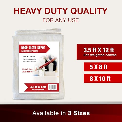Drop Cloth Depot 8 oz Canvas Safety Drop Cloth - Industrial Strength - 3.5' x 12' - size: 3.5' X 12'