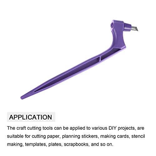 uxcell Craft Cutting Tools, 360 Degree Rotating Blades Stainless Steel Cutter with 15 30 45 Degree Blade for DIY Crafts Stencils Scrapbooks, Purple - color: Purple
