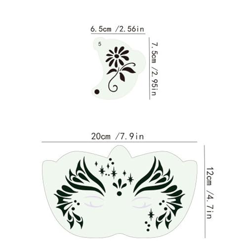 28 pcs Face Paint Stencils Kits Face Painting Stencils Reusable | Reusable Face Tattoo Painting Templates for Kids - color: Mix03