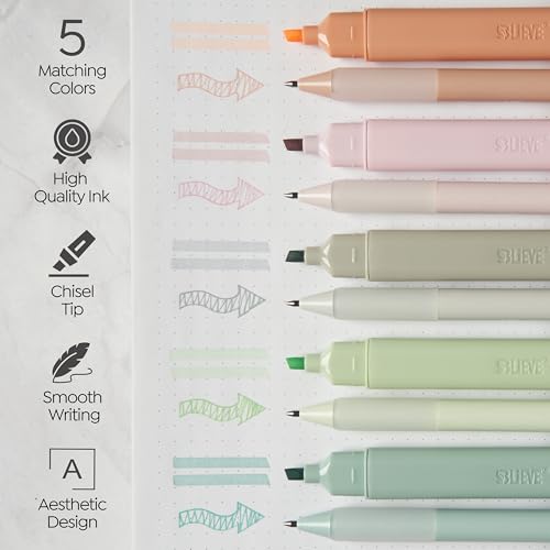 BLIEVE Bible Highlighters And Pens No Bleed, Chisel Tip & Rollerball Pens, Multicolor Ink, Comfort Grip & Fast Dry, Cute Bible Journaling (PASTEL) - color: PASTEL