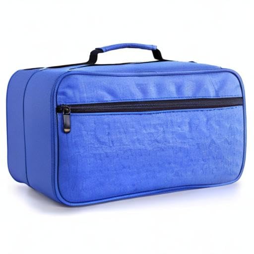 BTSKY Art Marker Carrying Case Lipstick Organizer-60 Slots Canvas Zippered - color: Blue