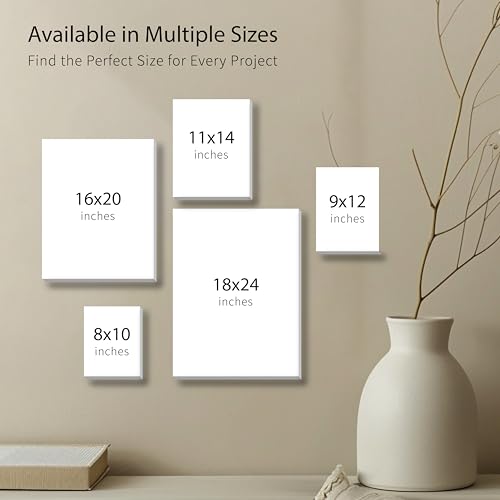 Bianyo 11x14 Inch Stretched Canvas for Painting – 7 Pack, 100% Cotton, Triple Primed & Acid-Free, Heavy-Duty Wood Frame, Blank Canvas for Acrylic, Oil, Watercolor & Mixed Media