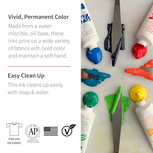 Speedball Fabric Block Printing Ink, 2.5-Ounce, Violet - Print on Textiles & Paper - Made in USA - color: Violet, size: 2.5 fl oz
